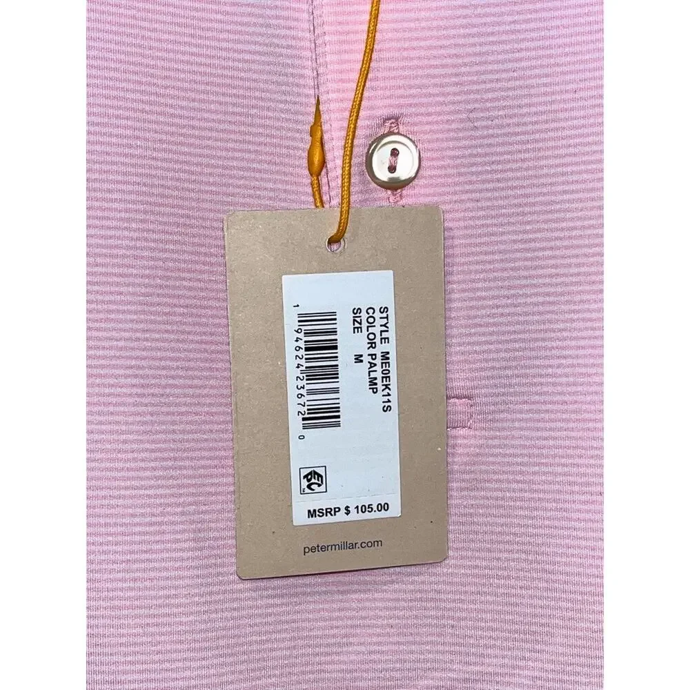 Peter Millar Lord Abbett Polo Mens M Summer Comfort Jubilee Stripe Pink NWT - Picture 5 of 8